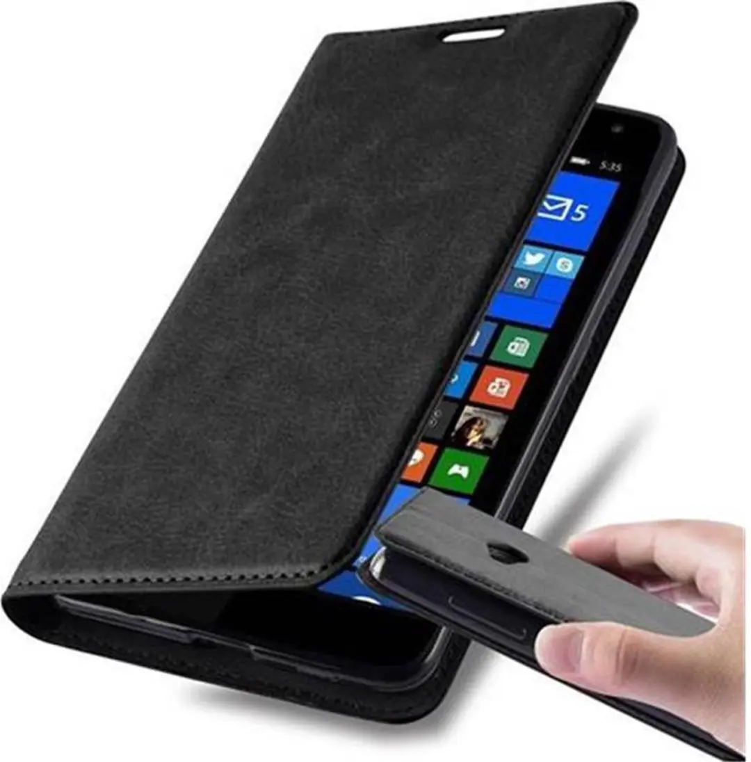 Cadorabo Hoesje geschikt voor Nokia Lumia 535 in ZWARTE NACHT