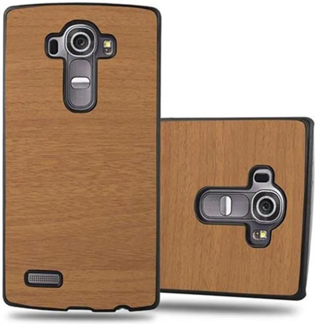 Cadorabo Hoesje geschikt voor LG G4 / G4 PLUS in WOODY BRUIN
