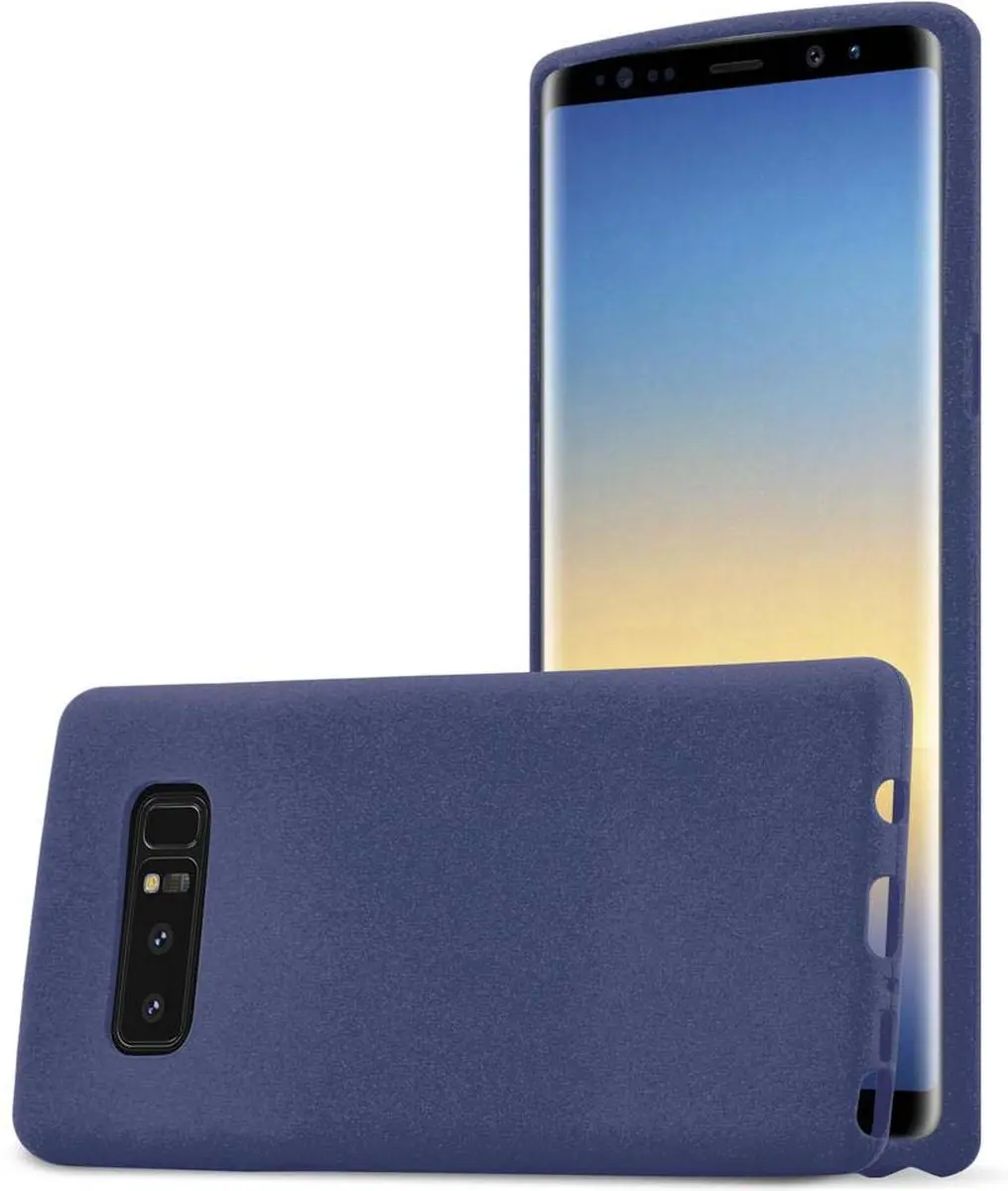 Cadorabo Hoesje geschikt voor Samsung Galaxy NOTE 8 in FROST DONKER BLAUW