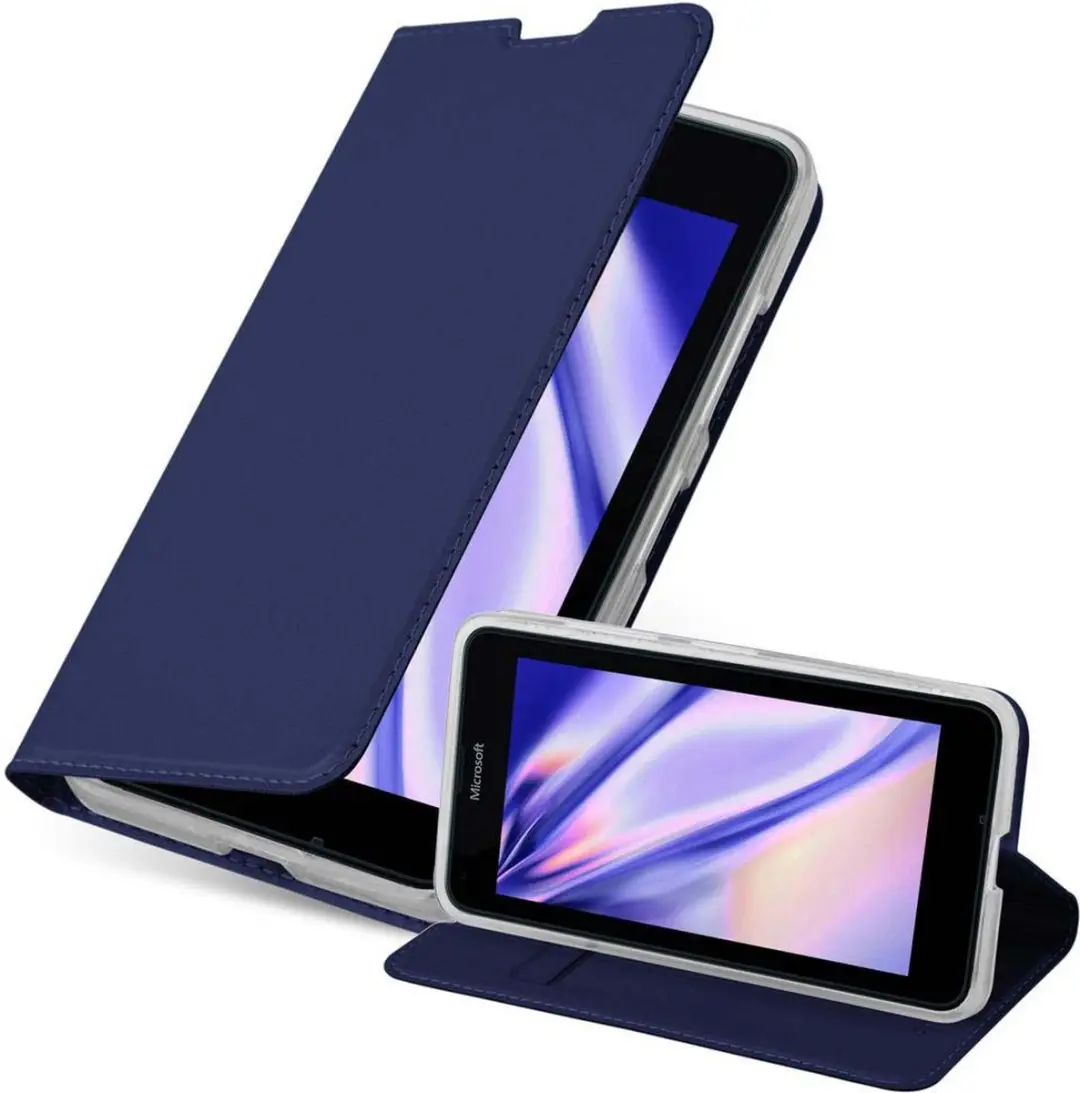 Cadorabo Hoesje geschikt voor Nokia Lumia 640 in CLASSY DONKER BLAUW