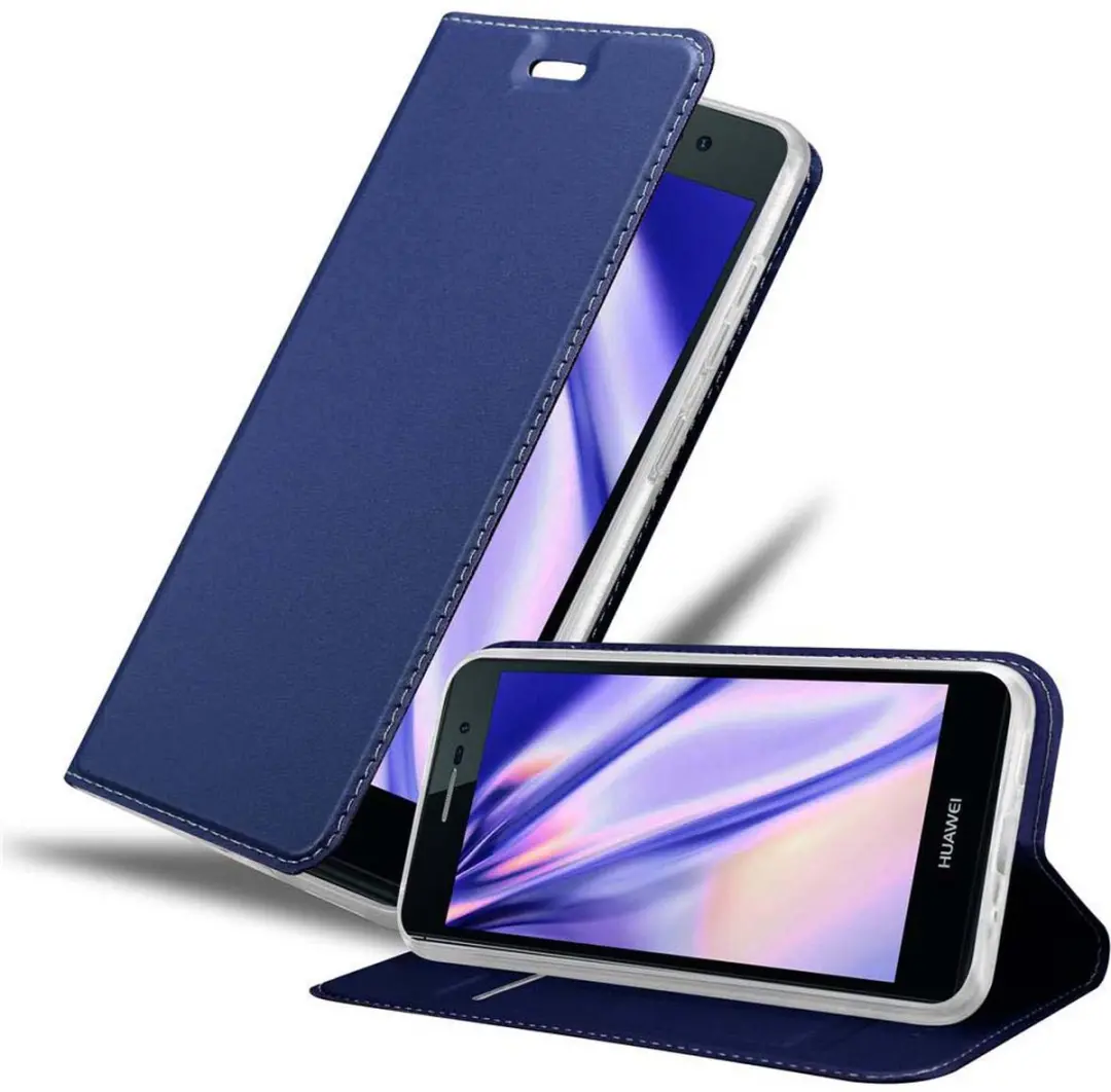 Cadorabo Hoesje geschikt voor Huawei ASCEND P7 in CLASSY DONKER BLAUW