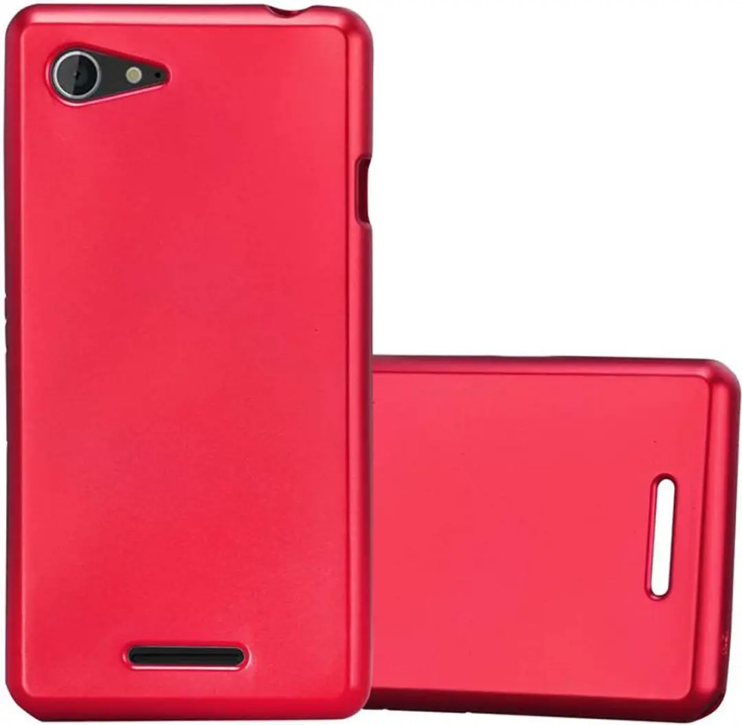 Cadorabo Hoesje geschikt voor Sony Xperia E3 in METALLIC ROOD