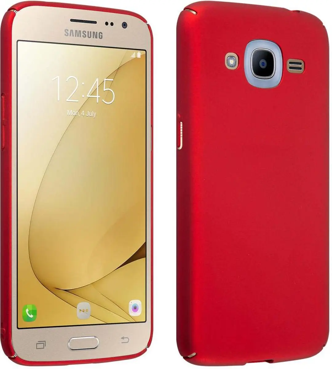 Cadorabo Hoesje geschikt voor Samsung Galaxy J2 2016 in METAAL ROOD