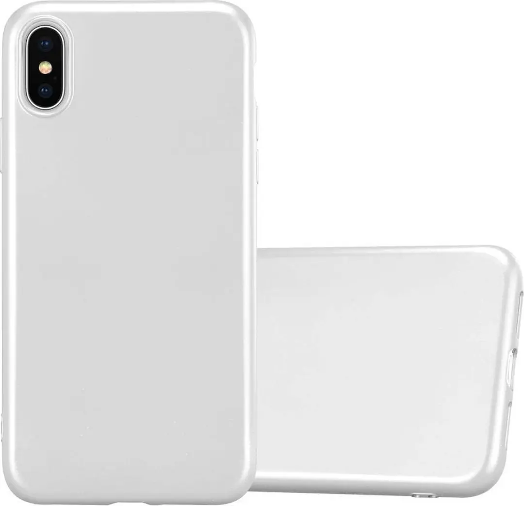 Cadorabo Hoesje geschikt voor Apple iPhone XS MAX in METALLIC ZILVER