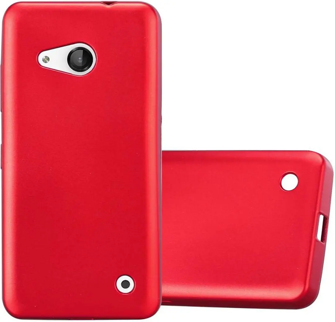 Cadorabo Hoesje geschikt voor Nokia Lumia 550 in METALLIC ROOD