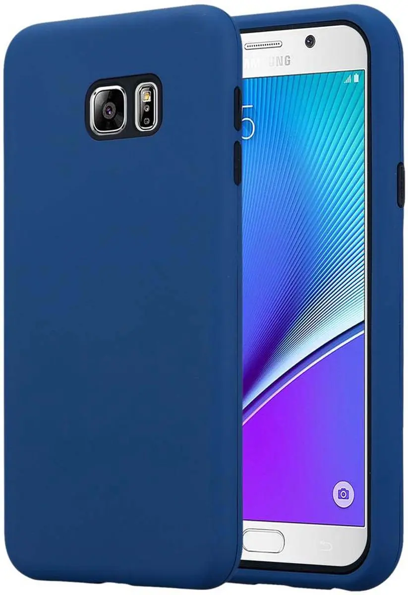 Cadorabo Hoesje geschikt voor Samsung Galaxy NOTE 5 in Donker Blauw