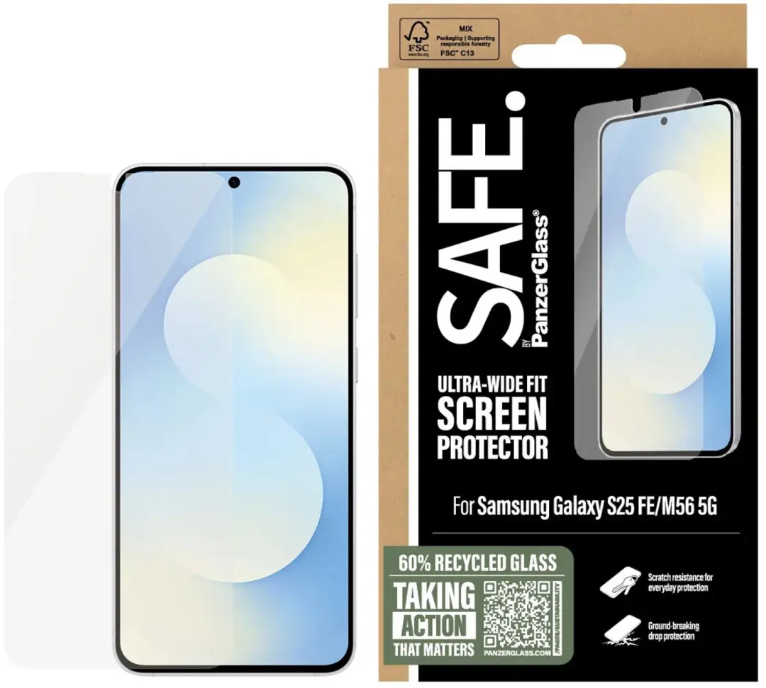 SAFE by PanzerGlass Ultra-Wide Fit Screenprotector Samsung Galaxy S25 FE - SA37299 - afbeelding 5 van 6