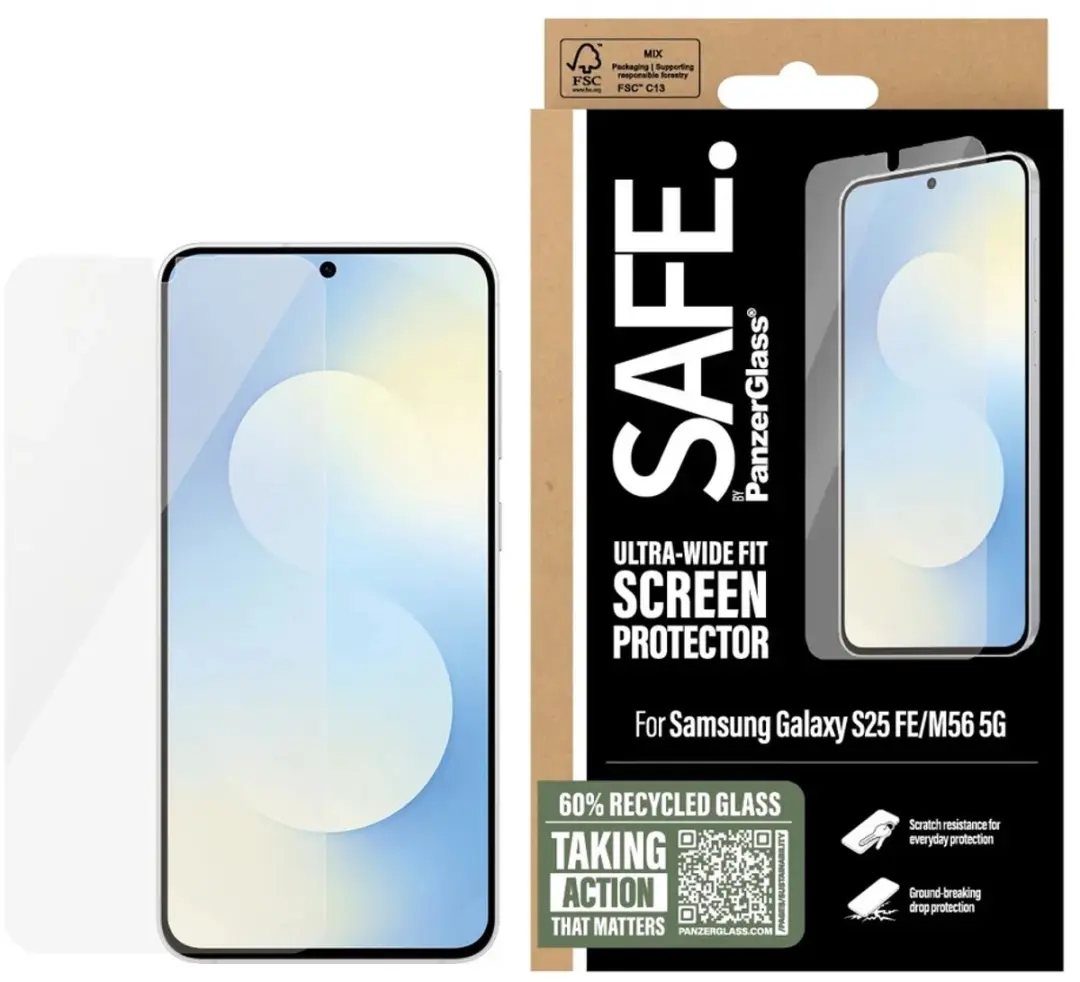 SAFE by PanzerGlass Ultra-Wide Fit Screenprotector Samsung Galaxy S25 FE