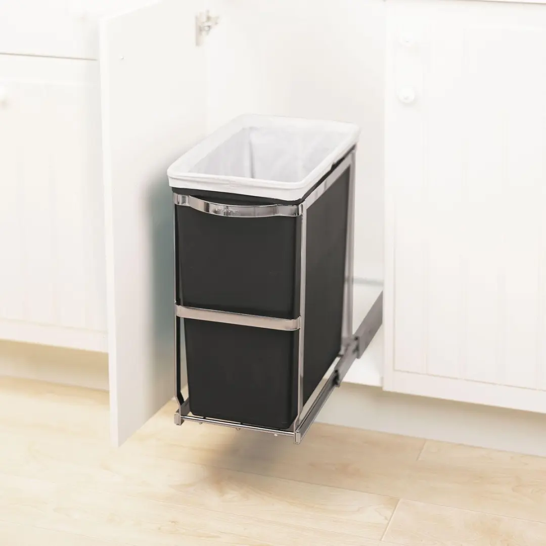 Simplehuman CW1124 Uittrekbare Afvalbak 30L - Zwart - afbeelding 3 van 6