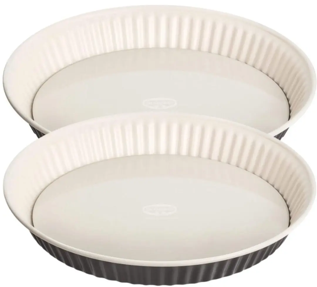 Set van 2 Taart- en quichevormen 28 cm in emaille Dr. Oetker Exclusive