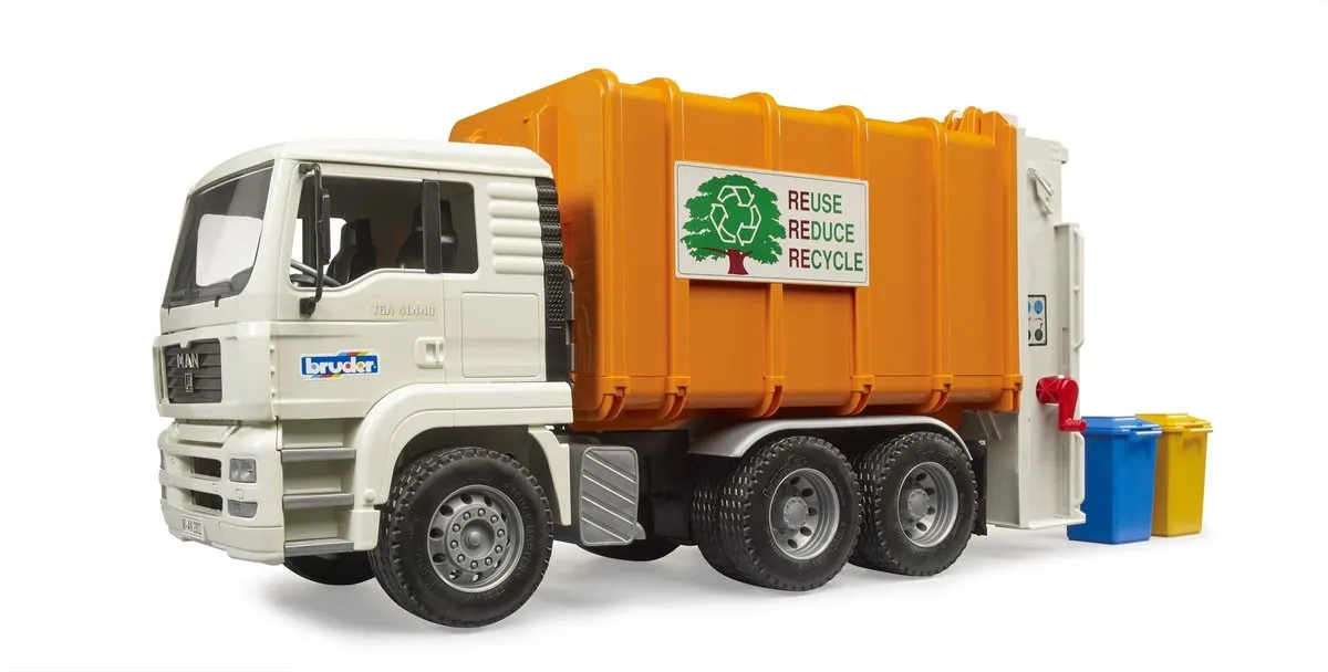 Bruder MAN TGA Vuilniswagen 02772 - Wit