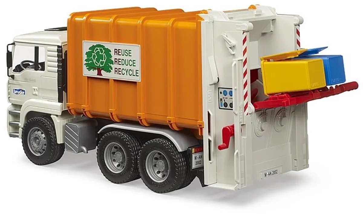 Bruder MAN TGA Vuilniswagen 02772 - Wit