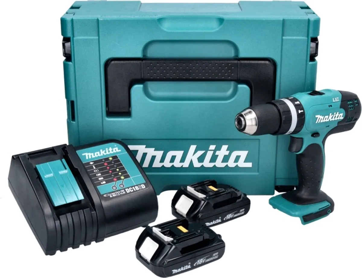 Makita DHP453SYJ Klopboormachine 18V - 42Nm - 2x 1,3Ah + Lader + Makpac - afbeelding 2 van 5