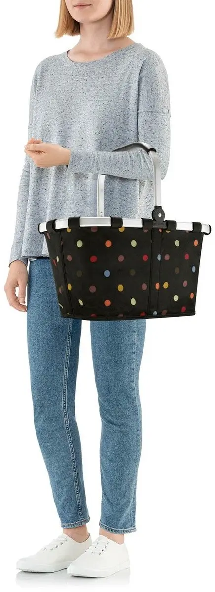 Reisenthel Carrybag Boodschappenmand - 22L - Dots Zwart - afbeelding 6 van 6