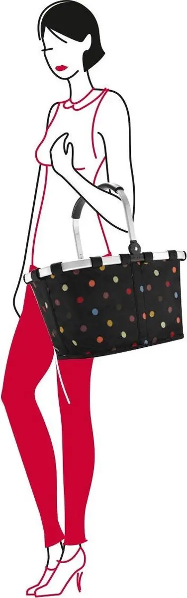 Reisenthel Carrybag Boodschappenmand - 22L - Dots Zwart - afbeelding 2 van 6