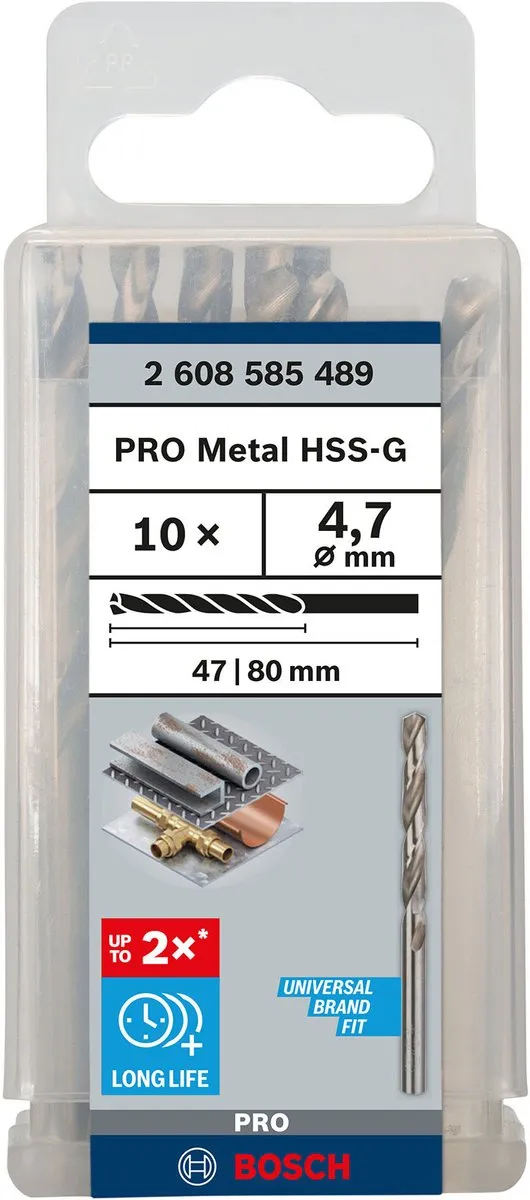 Bosch Professional ST. LINE 4.7mm HSS-G Boor - 10 Stuks