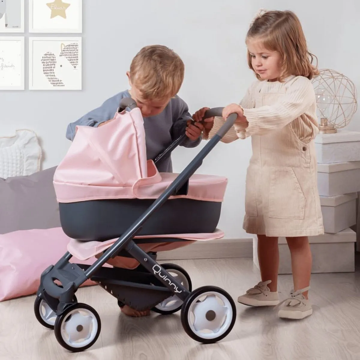 Smoby Quinny Combi 3-in-1 Poppenwagen - Pastel Roze