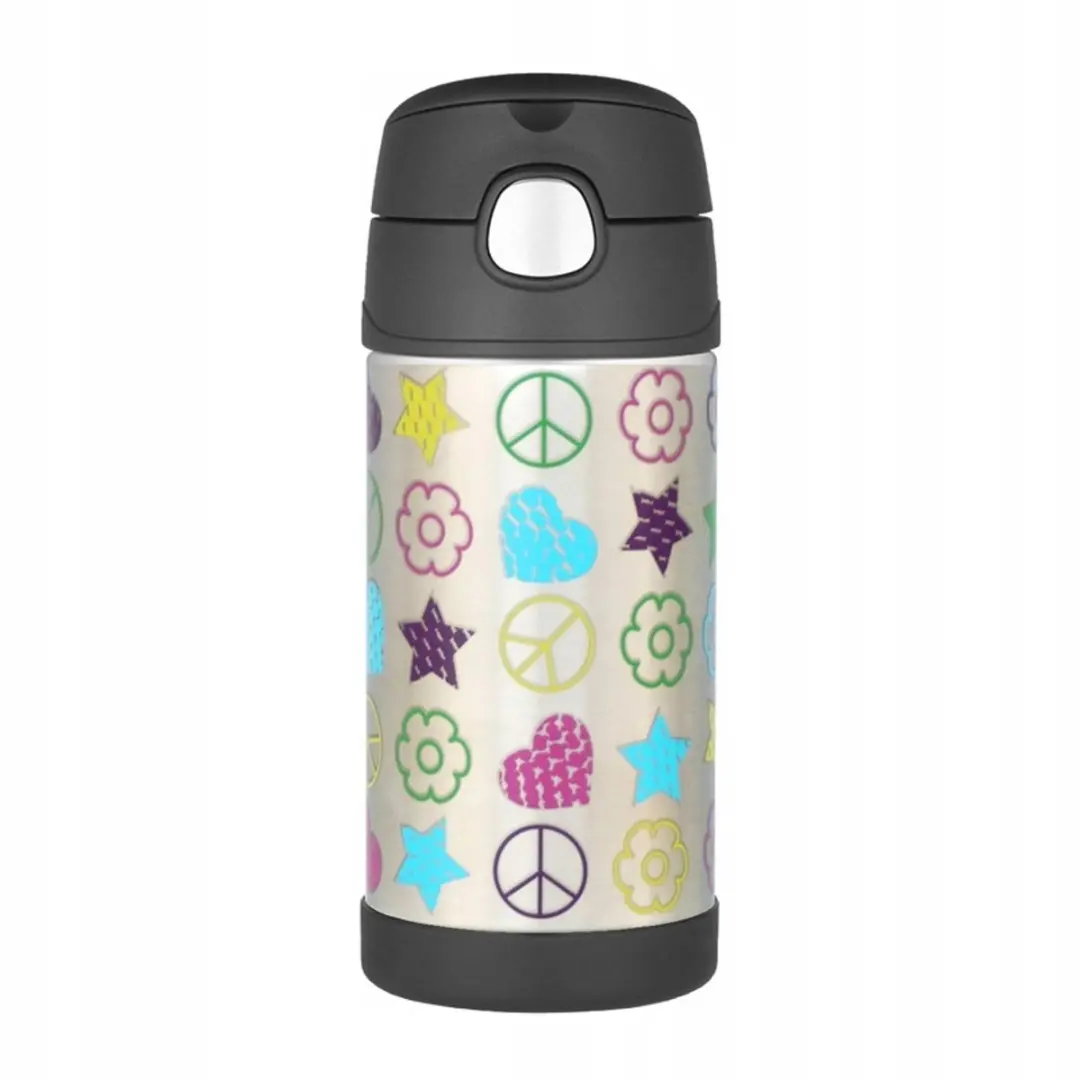 Thermos FOUNTAINER Kinder Drinkfles met Rietje Zilver 355ml