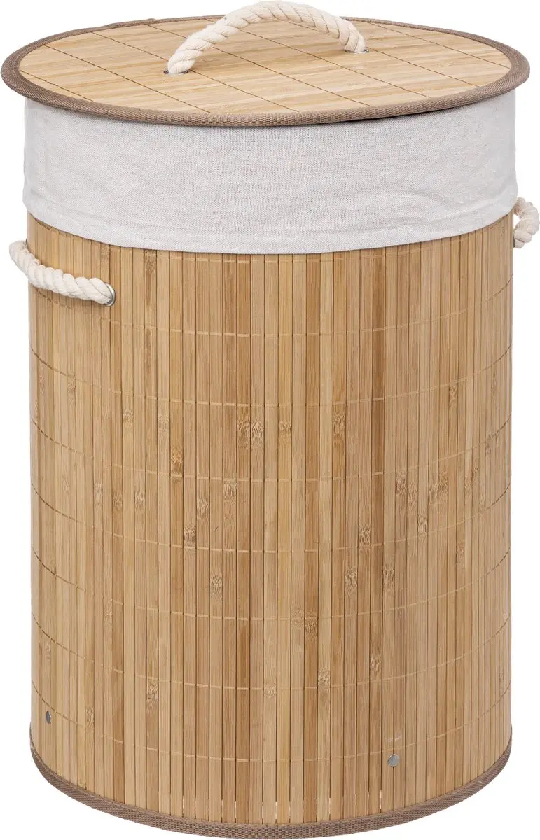 5Five Ronde Wasmand met deksel en handvaten