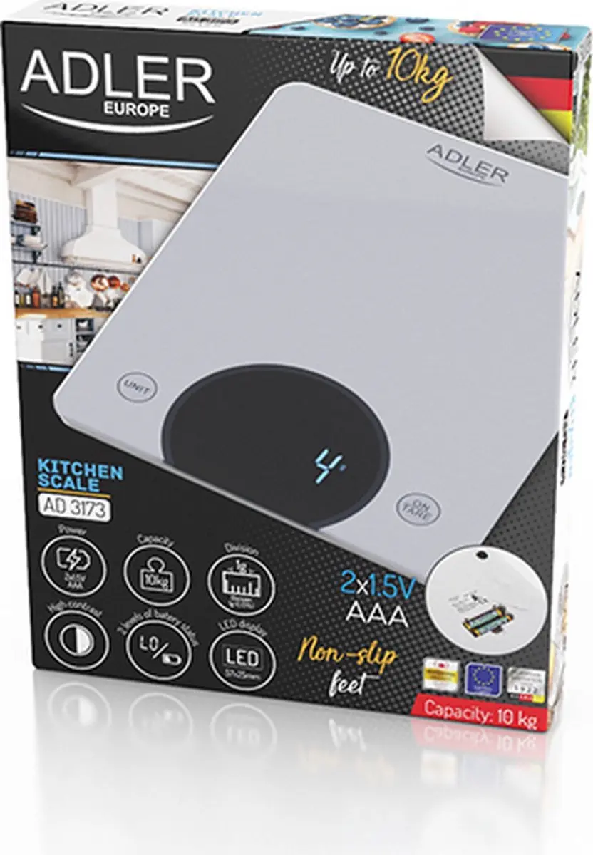 Adler AD 3173S Keukenweegschaal - 10 kg - afbeelding 4 van 5