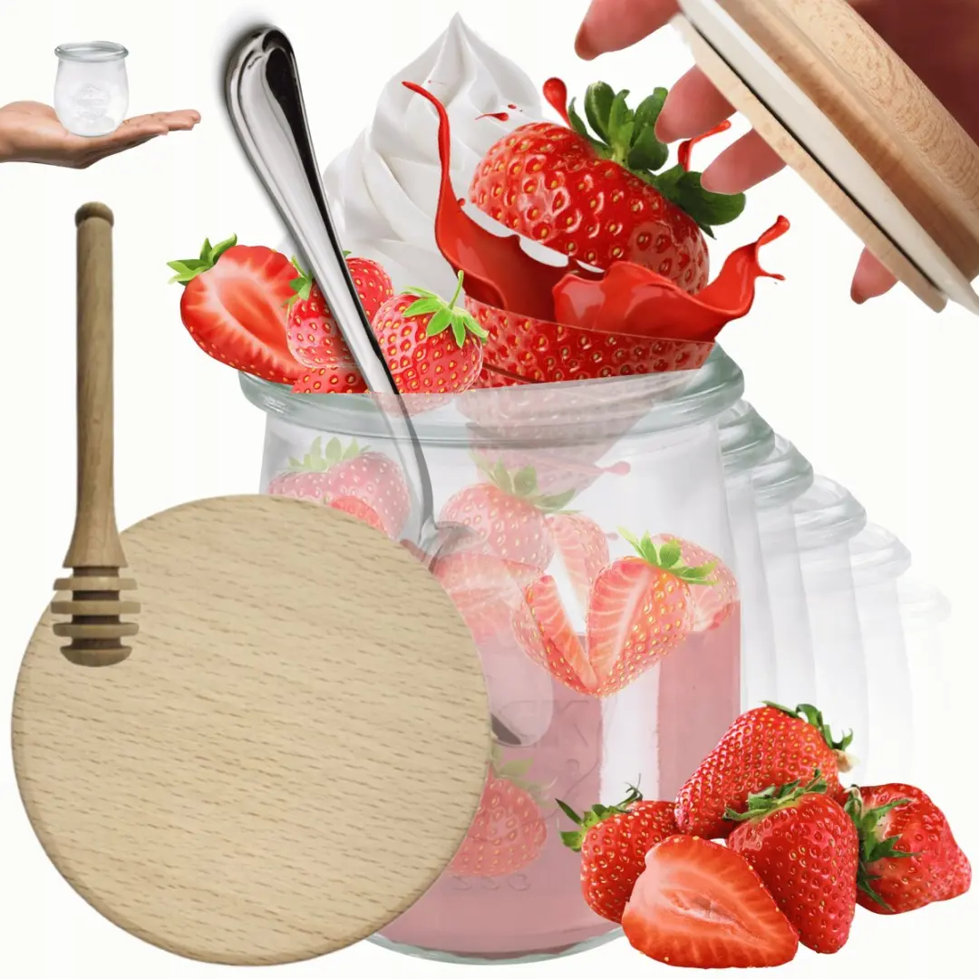 Weck Glazen Potten 220ml met Houten Deksel & Lepel