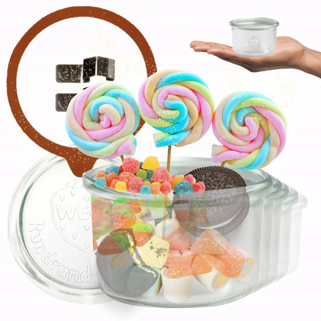 Weck Glazen Potten 200ml met Deksel, Rubber & Klemmen
