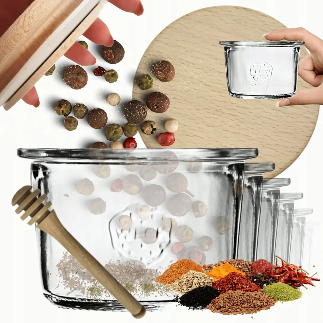 Weck Potten 80ml met Houten Deksel & Lepel