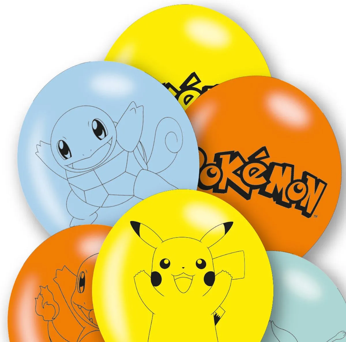 Pokémon Themafeest Ballonnen - 6 Stuks - Multi - 28cm