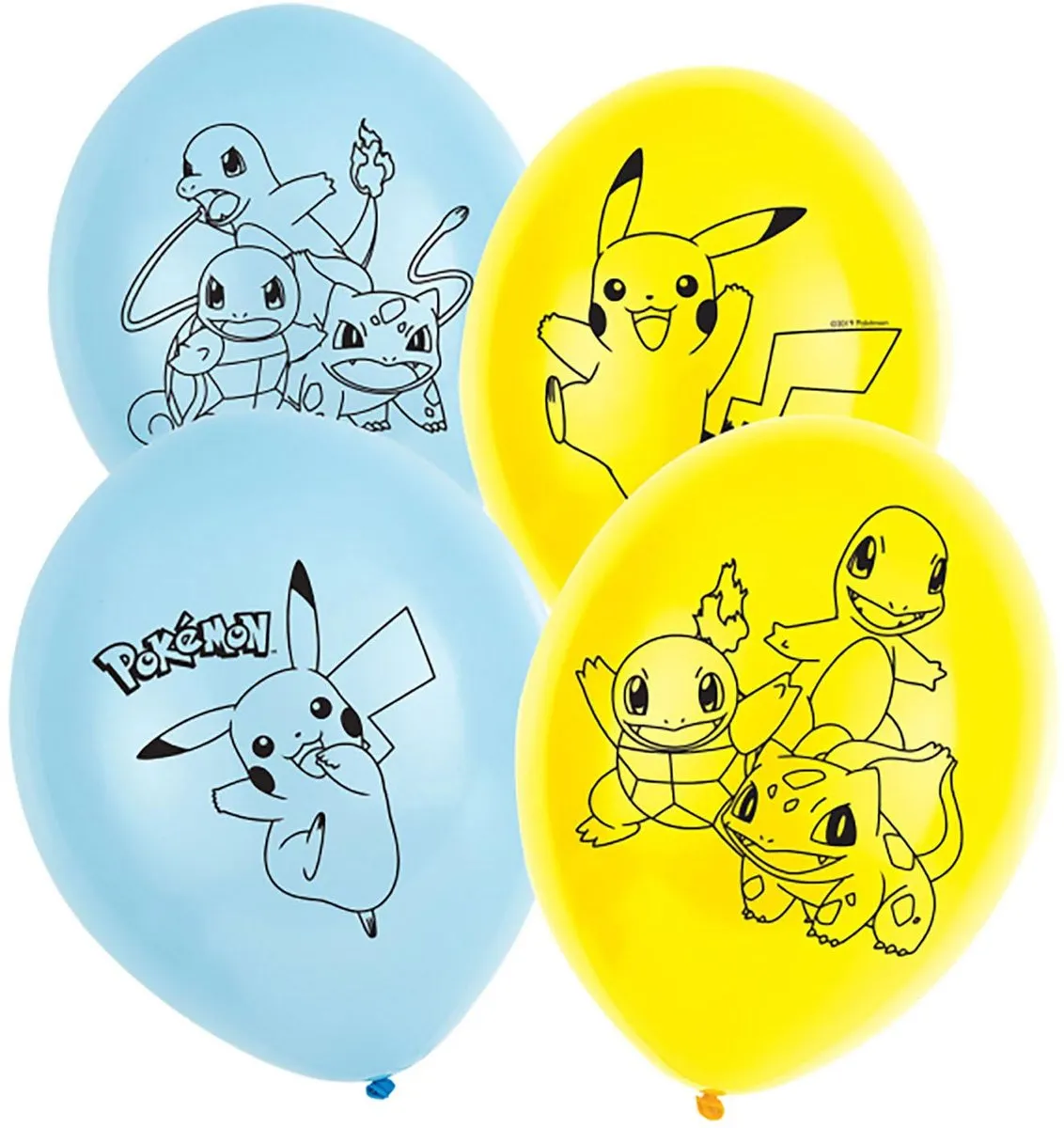 Pokémon Themafeest Ballonnen - 6 Stuks - Multi - 28cm