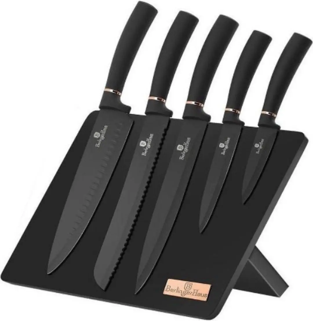 Berlinger Haus 2407 - Messenset met magnetische standaard - 6 stuks - Black-rose gold