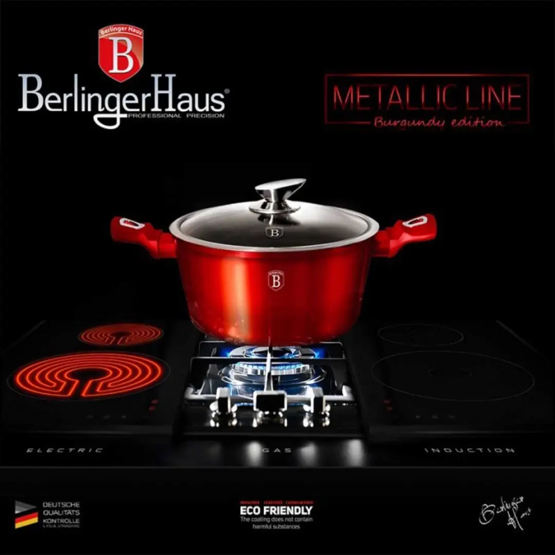 BerlingerHaus Metallic Line Pannenset 10-delig - Rood - afbeelding 4 van 6