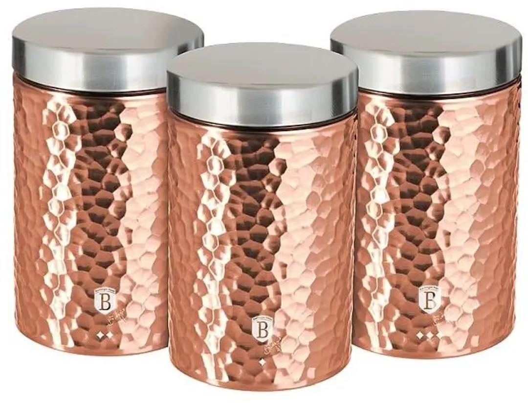 Voedselbewaarbakjes, set van 3 stuks, Primal Rosegold Metallic Line