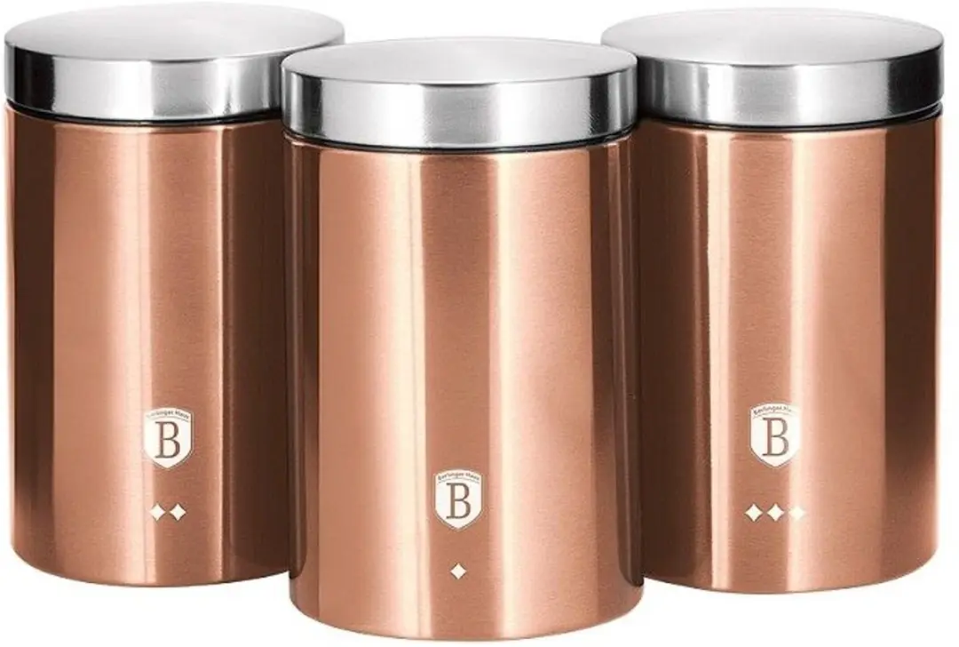 Voedselbewaarbakjes, set van 3 stuks, Rosegold Metallic Line