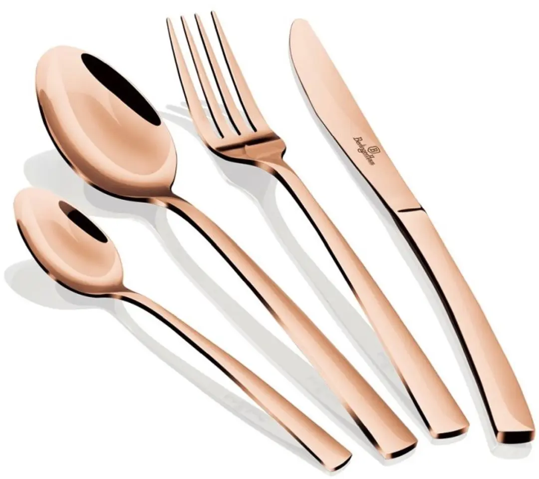 Bestekset van 16-delig, roestvrij staal, spiegelglans, Rosegold Metallic Line