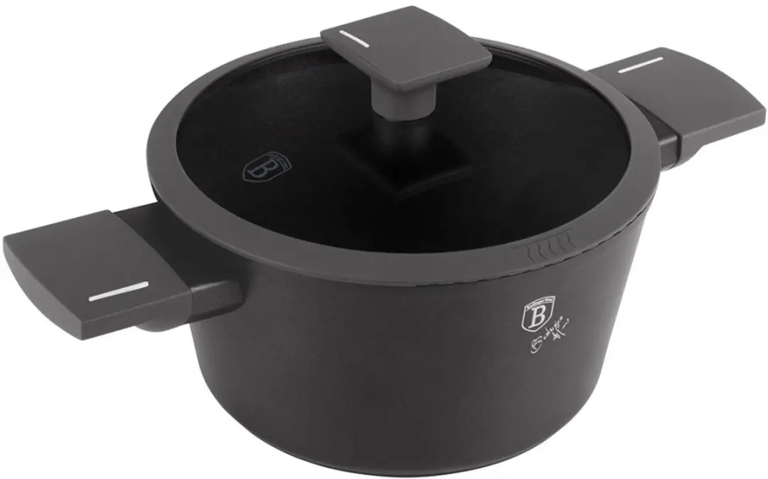 TITANIUM POT MET DEKSEL 20CM BERLINGER HAUS BH-8130 ANTRACIET