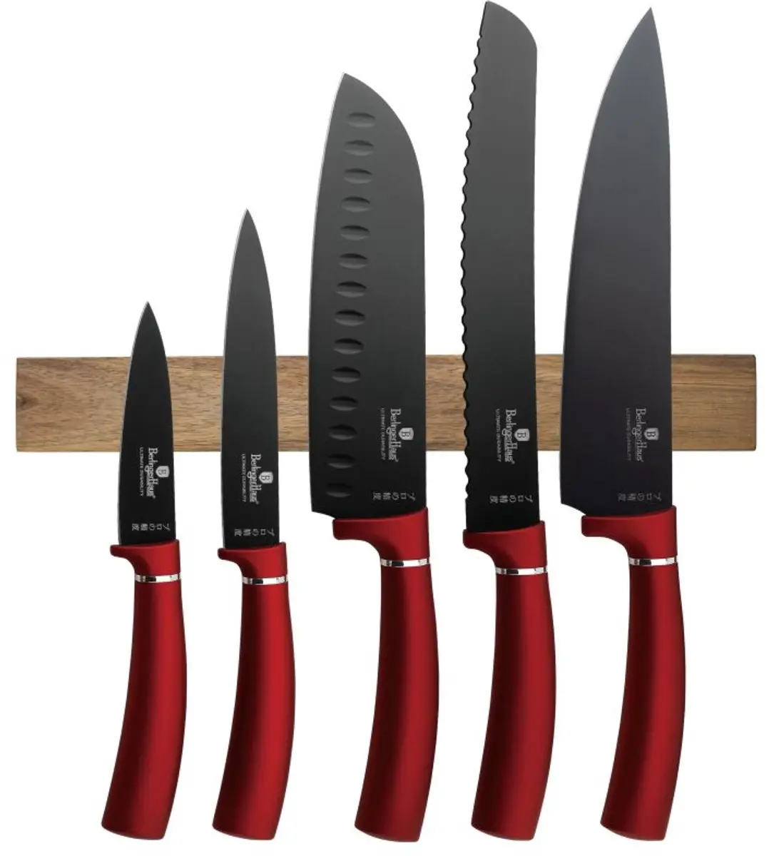 Messenset met magnetische houder, 6 stuks, Burgundy Metallic Line