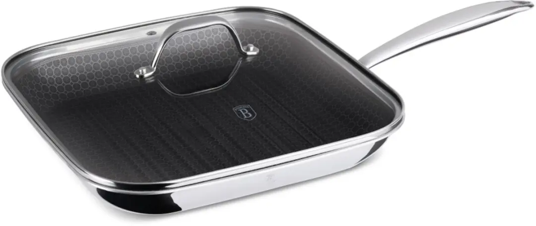 Roestvrijstalen grillpan met antiaanbaklaag en deksel, 28 cm, Eternal Collection