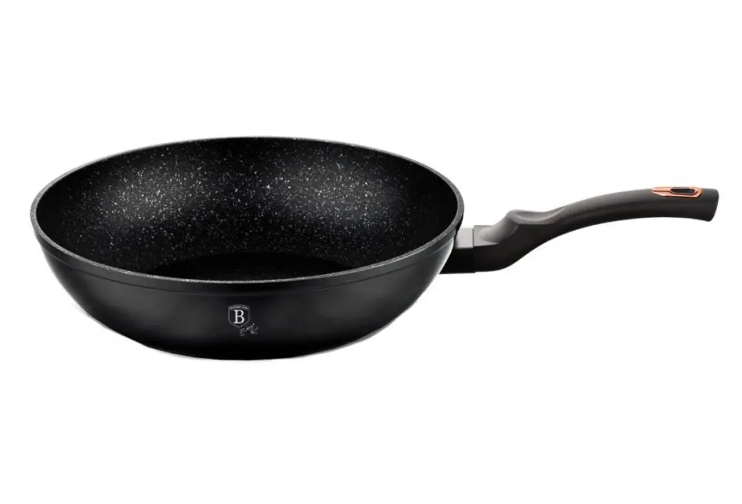 Wokpan met marmeren afwerking, 28 cm, Black Rose Collection