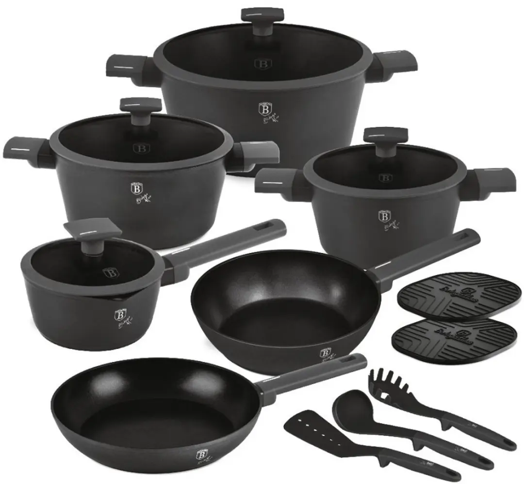 Serviesset met titaniumcoating, 15-delig, Antracit Collection