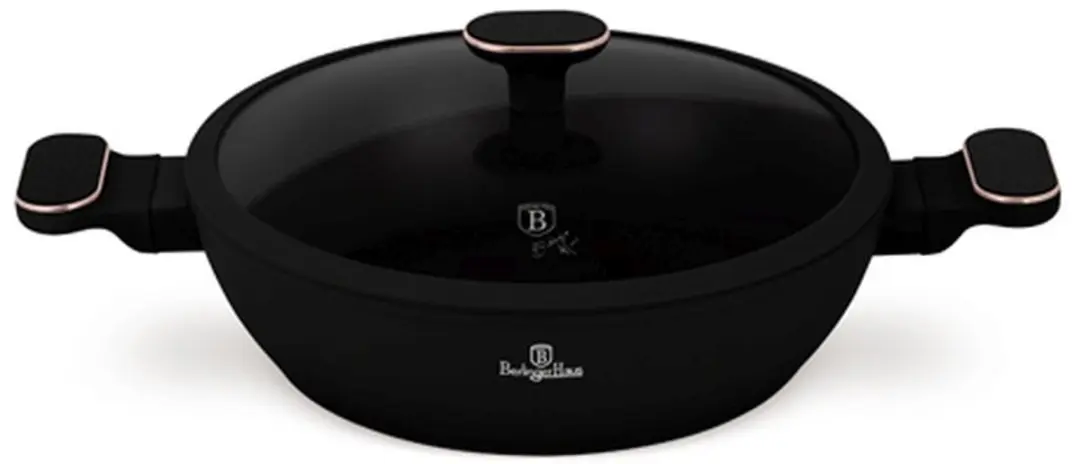 Diepe pan met titaniumcoating en deksel, 28 cm, Black Rose Collection