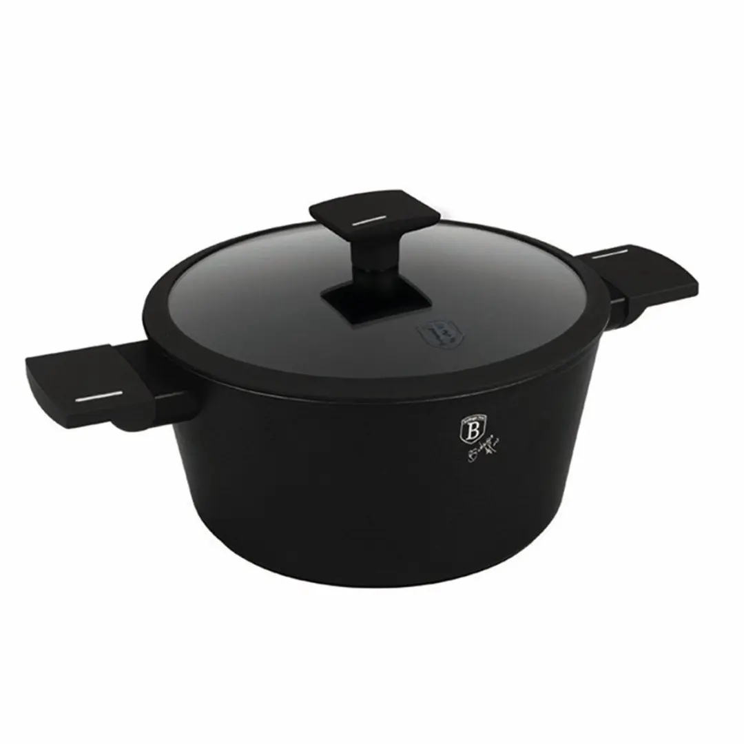 Pannetje met titaniumcoating en deksel, 24 cm, Matte Black Collection