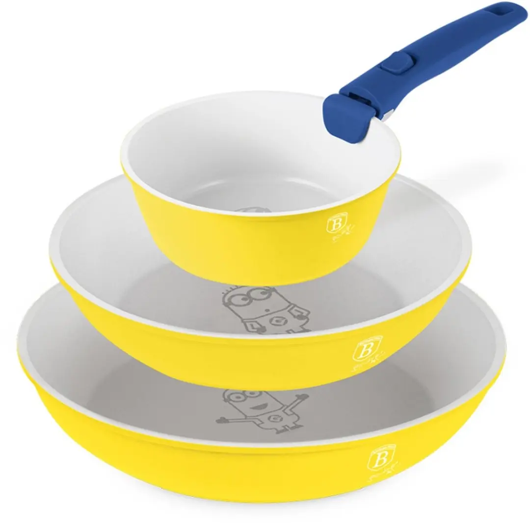 Keukengerei-set met titaniumcoating en afneembare handgrepen, 3-delig, uit de MI