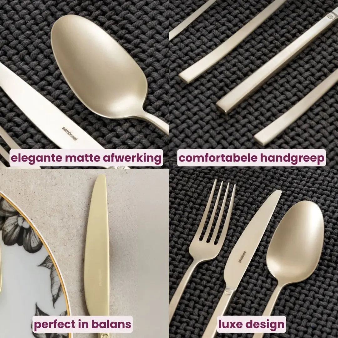 Sambonet Rock Bestekset 36-delig - Antique Champagne - afbeelding 6 van 6