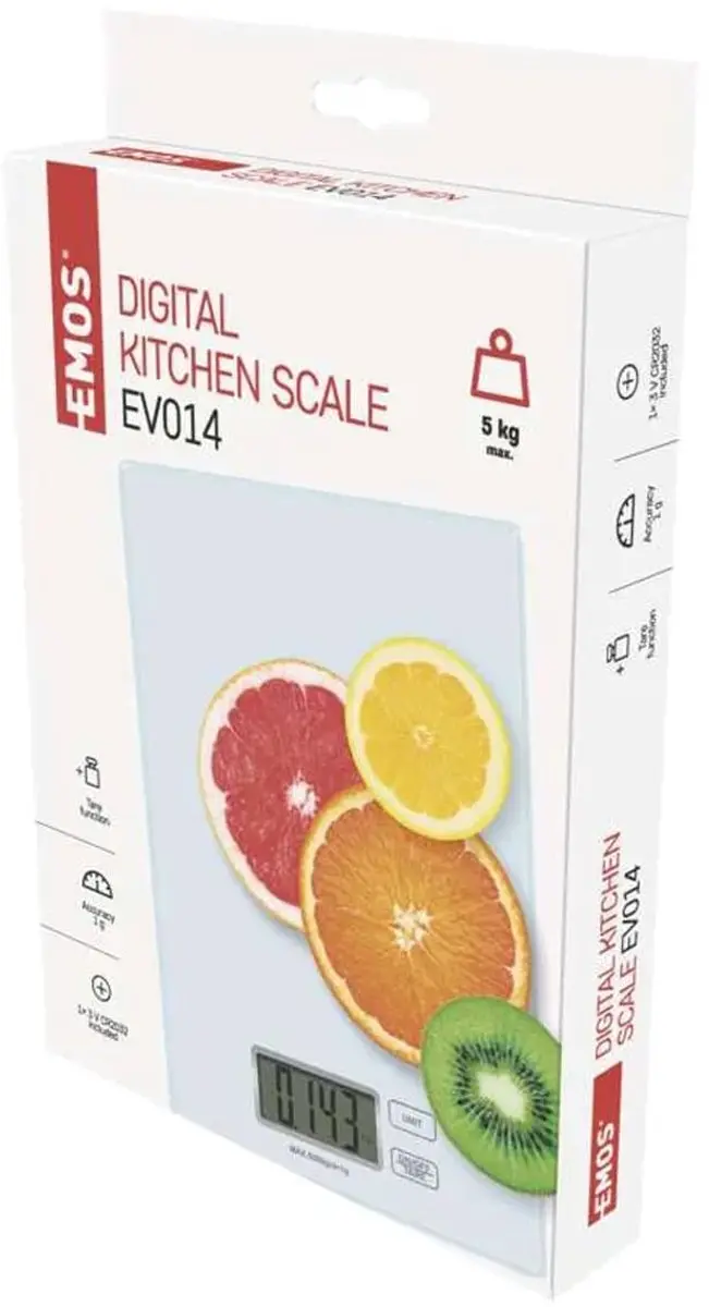 Emos EV014 Digitale Keukenweegschaal - 5kg - Wit - afbeelding 2 van 6