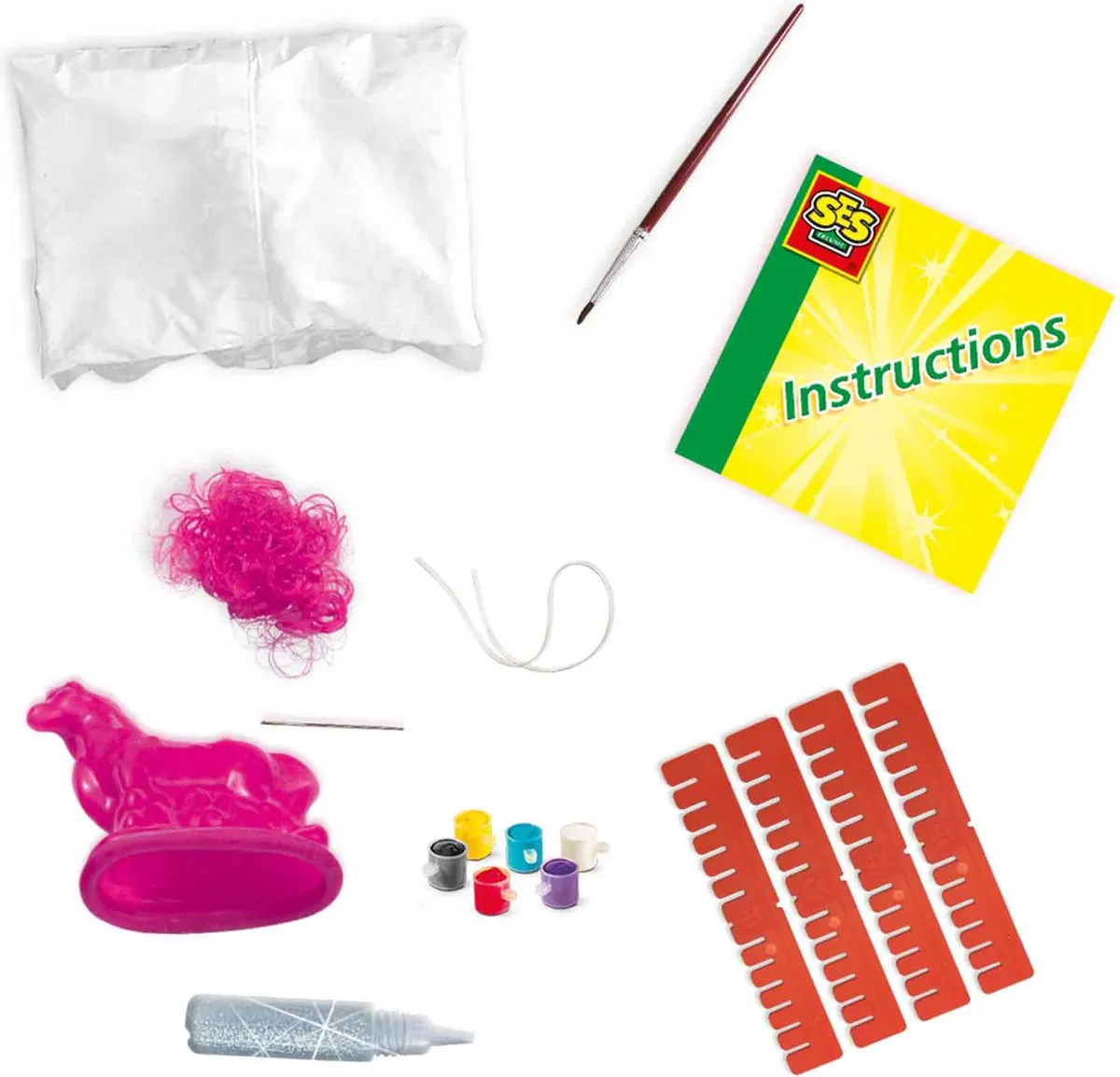 SES Creative Hobby Pink Paard met Manen Knutselset - 6 Stuks