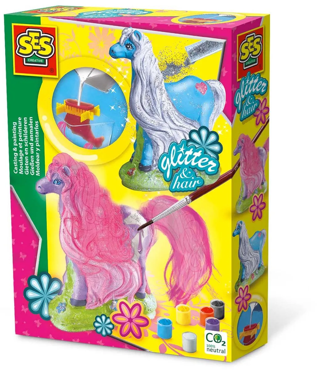 SES Creative Hobby Pink Paard met Manen Knutselset - 6 Stuks
