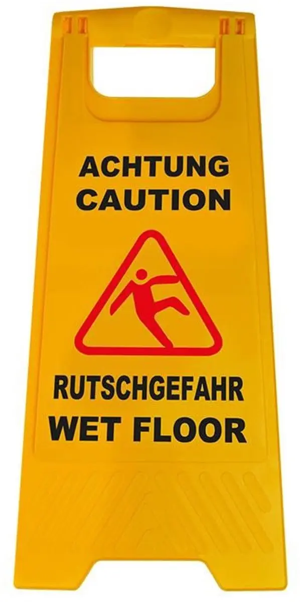 Set van 2x Geel waarschuwingsbord opgepast gladde vloer