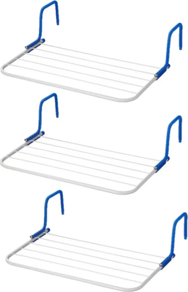 Set van 3x inklapbare wasrekken/droogrekken 3 meter