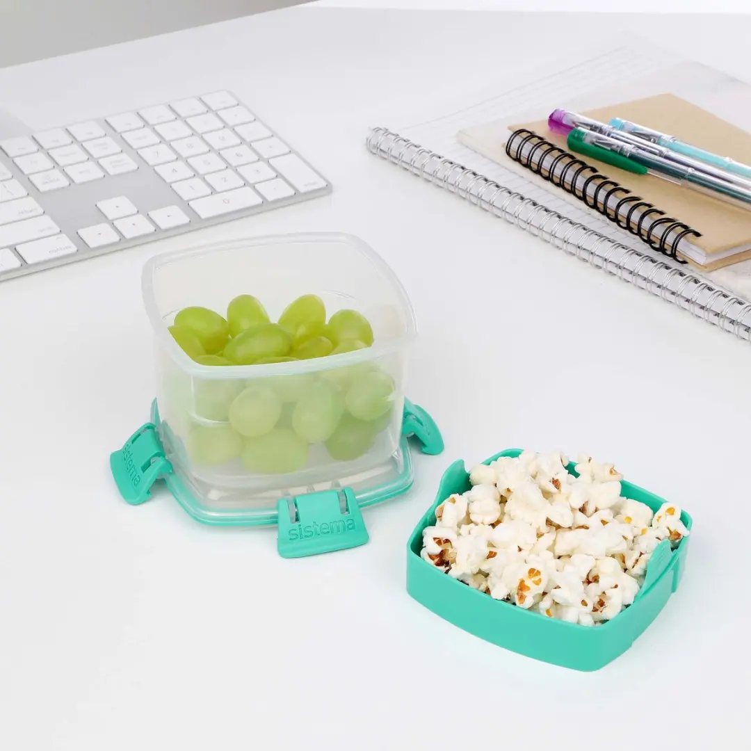 Sistema Snacks To Go Voedselcontainer 400ml - Teal - afbeelding 5 van 6