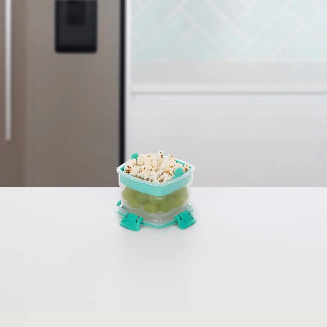 Sistema Snacks To Go Voedselcontainer 400ml - Teal - afbeelding 4 van 6
